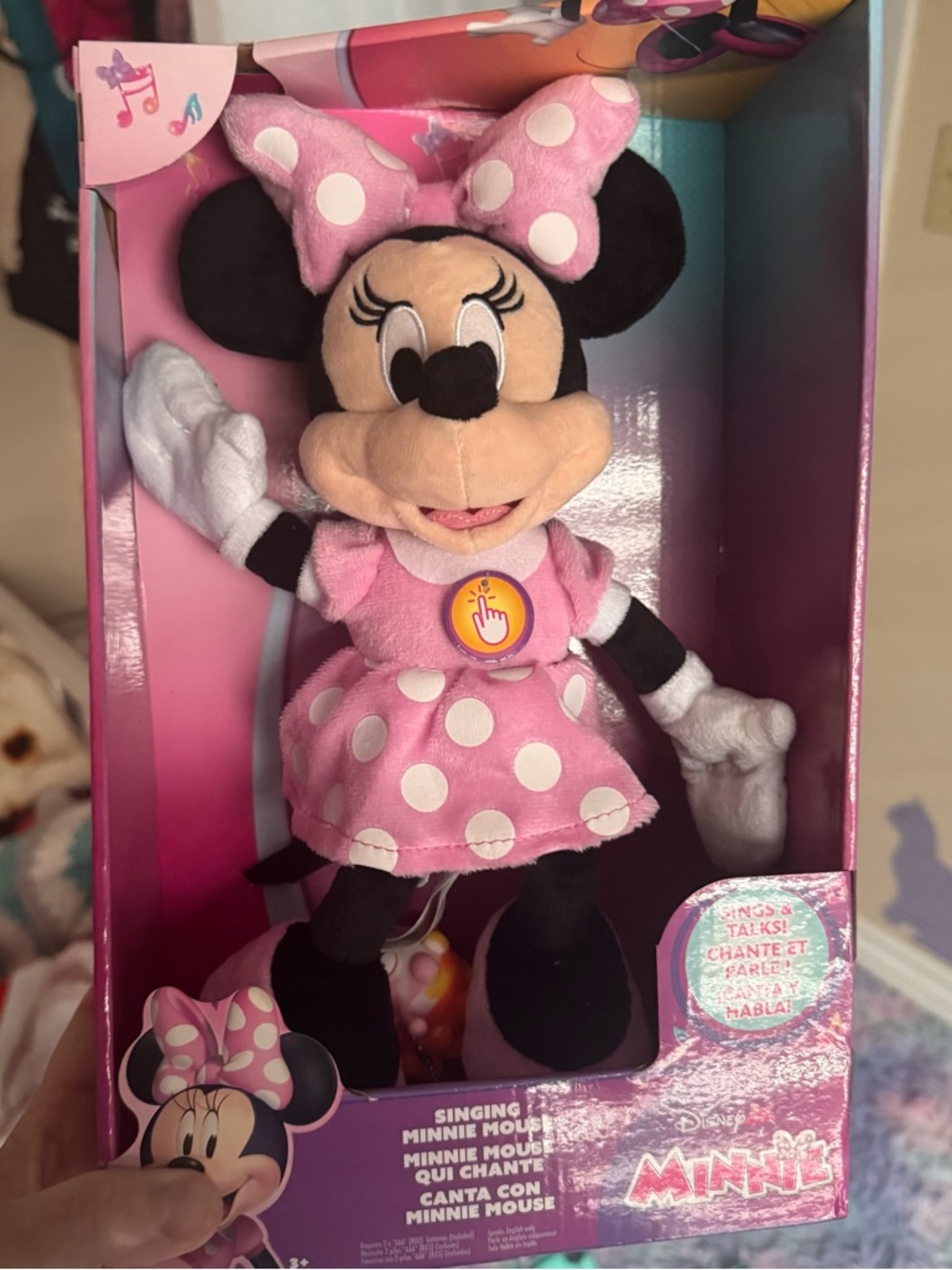 Disney Minnie Mouse Pink Polka Dot Plush Toy